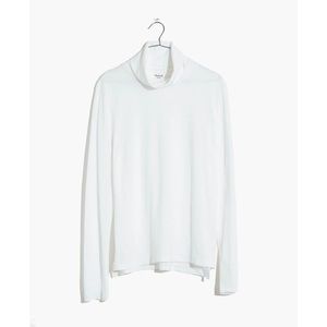 NEW MADEWELL White Whisper Cotton Turtleneck Tee
